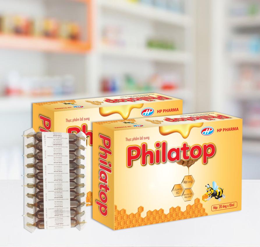 Thực phẩm bổ sung Philatop thủy tinh.